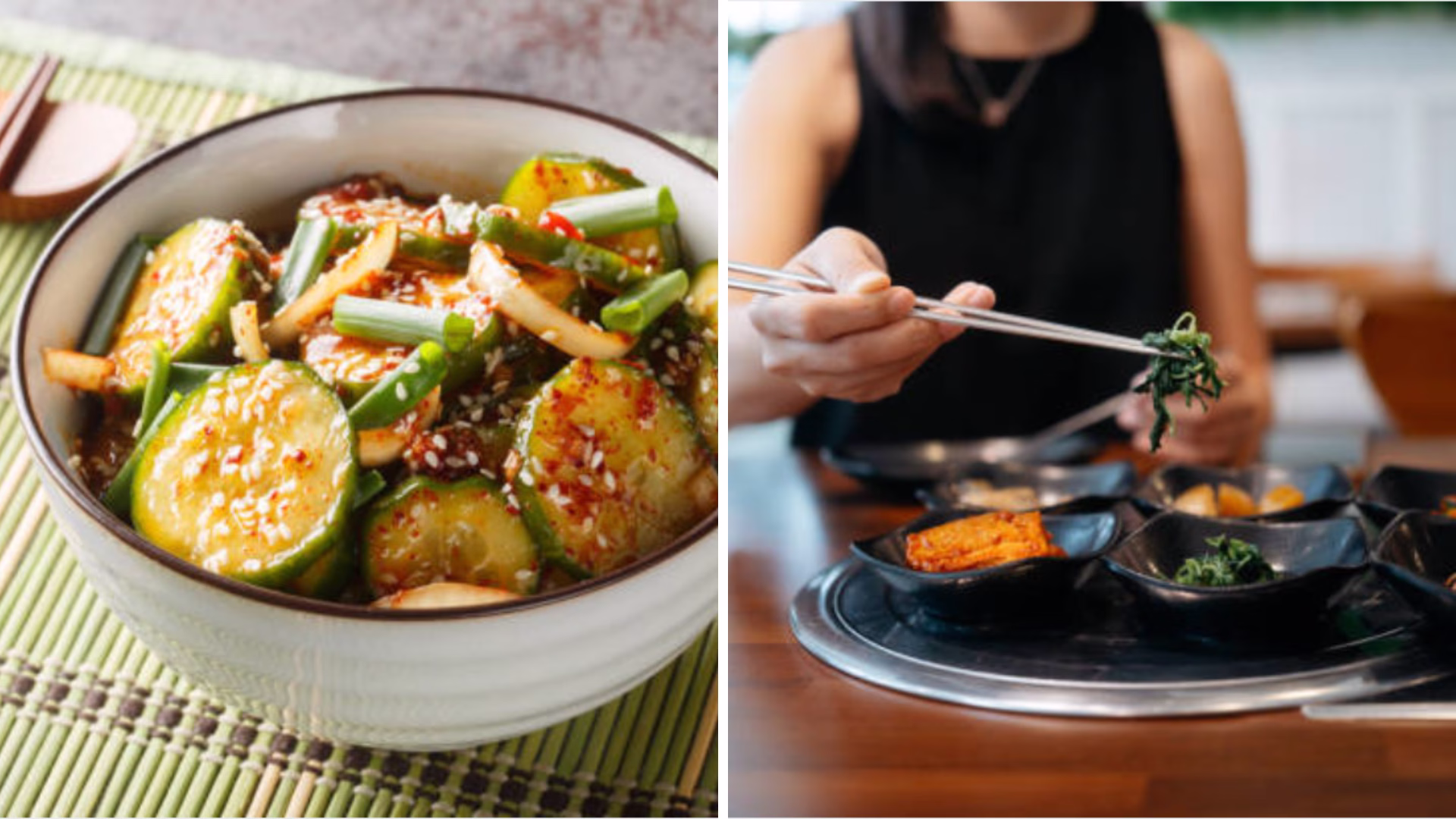Quick cucumber kimchi recipe without fish sauce – crunchy Korean side dish made with easy American ingredients.